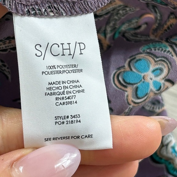 Cabi 3453 Spring Floral Scrollwork S Cami Blouse Top Purple Adjustable Straps - Picture 5 of 9